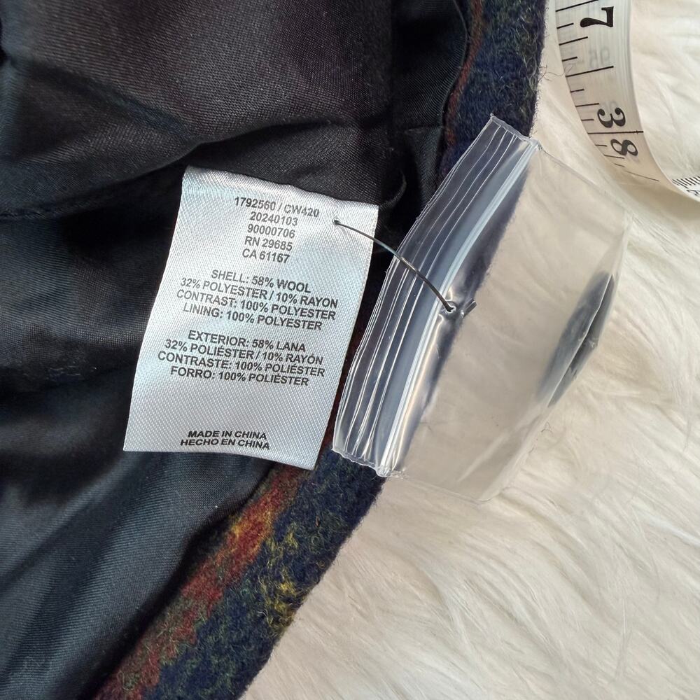 Pendleton Women's Wool Blend Barn Coat Royal Blue Plaid Size M NWT Classic Cozy - Picture 9 of 10